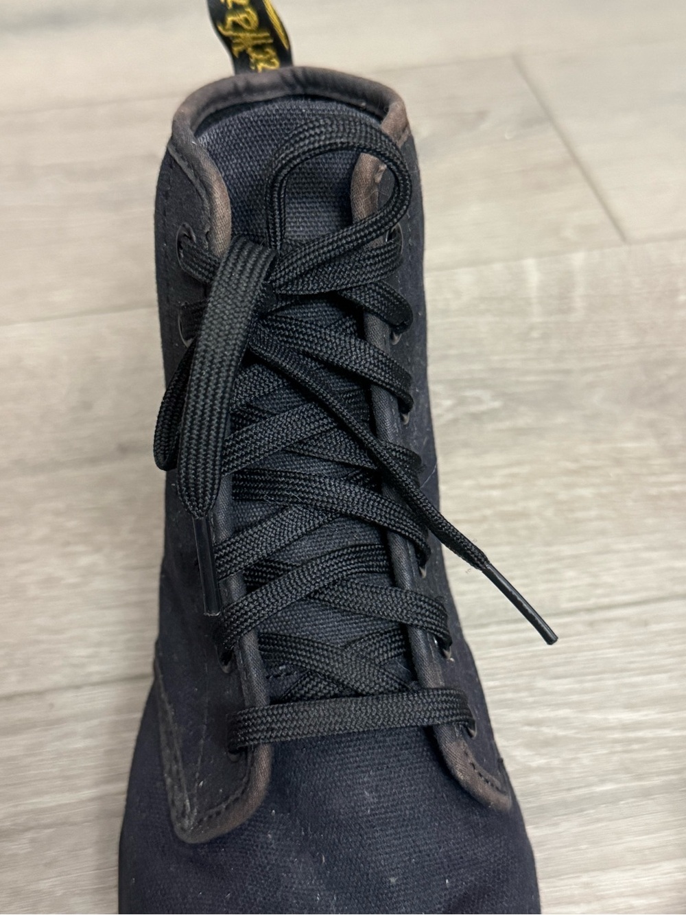 Dr. Martens Black Canvas Lace-Up Women’s Boots - Picture 5 of 7